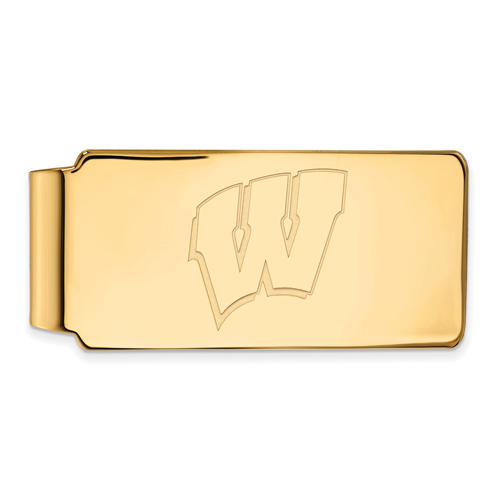 10kt Yellow Gold University of Wisconsin W Money Clip