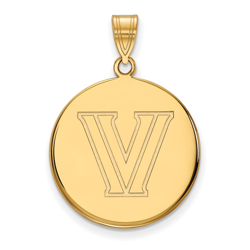 Villanova University Round V Pendant 3/4in 14k Yellow Gold