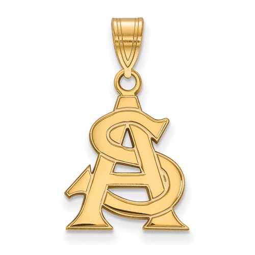 10k Yellow Gold Arizona State University AS Pendant 5/8in