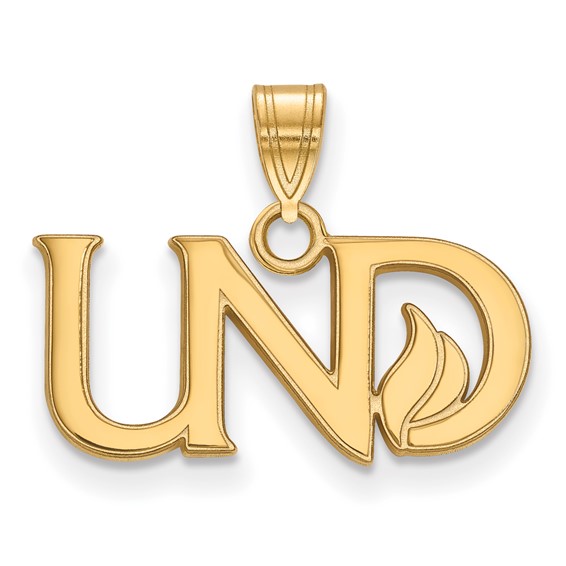 14k Yellow Gold Small University of North Dakota UND Pendant