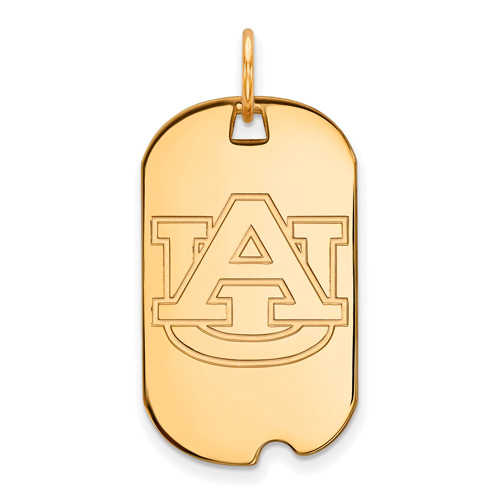 14kt Yellow Gold Auburn University Small Dog Tag