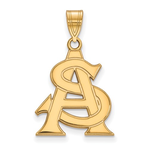 Arizona State University AS Pendant 3/4in 10k Yellow Gold