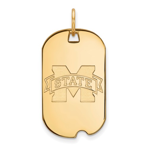 10k Yellow Gold Mississippi State University Small Dog Tag