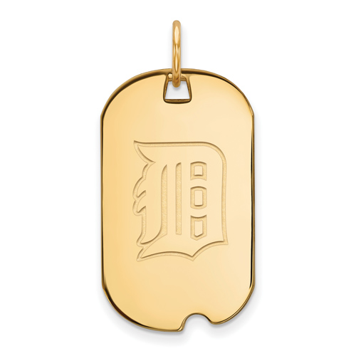 10kt Yellow Gold Detroit Tigers Small Dog Tag