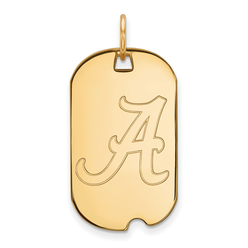 14kt Yellow Gold University of Alabama Small Dog Tag