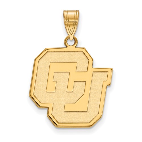University of Colorado Logo Pendant 3/4in 14k Yellow Gold