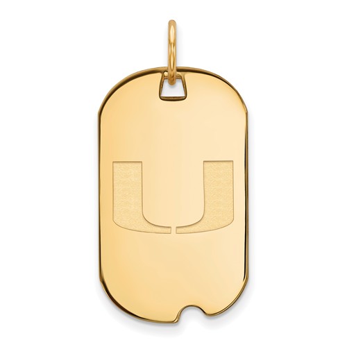 10kt Yellow Gold University of Miami Small Dog Tag