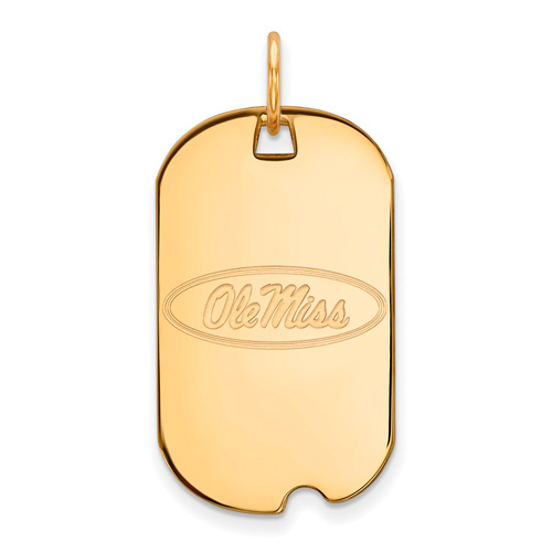 10k Yellow Gold University of Mississippi Small Dog Tag