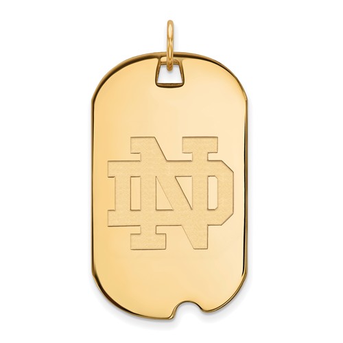 14k Yellow Gold 1 1/2in University of Notre Dame Dog Tag