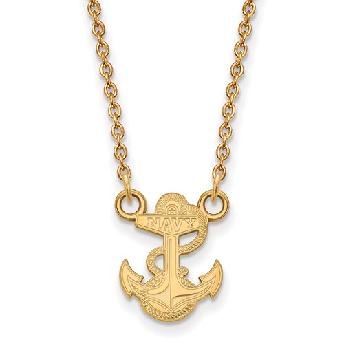 United States Naval Academy Pendant on Necklace 10k Yellow Gold