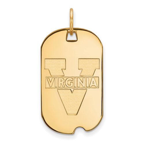 10kt Yellow Gold University of Virginia Small Dog Tag
