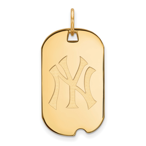 10kt Yellow Gold New York Yankees Small Dog Tag