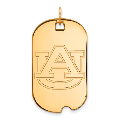 14kt Yellow Gold Auburn University Dog Tag