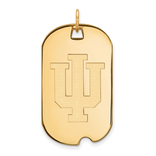 10kt Yellow Gold Indiana University Dog Tag