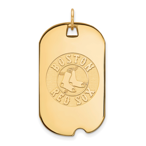 10kt Yellow Gold Boston Red Sox Large Dog Tag