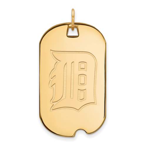 14kt Yellow Gold Detroit Tigers 1 1/2in Dog Tag