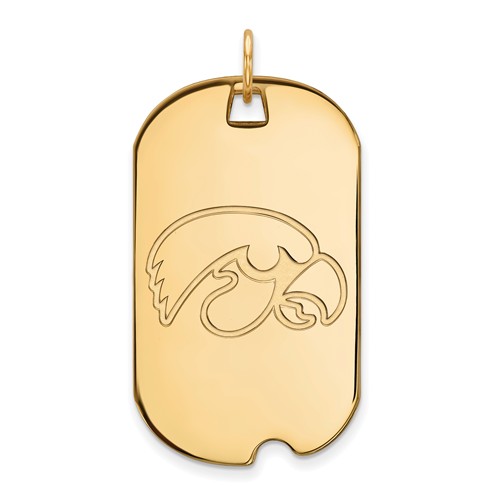 10k Yellow Gold University of Iowa Dog Tag