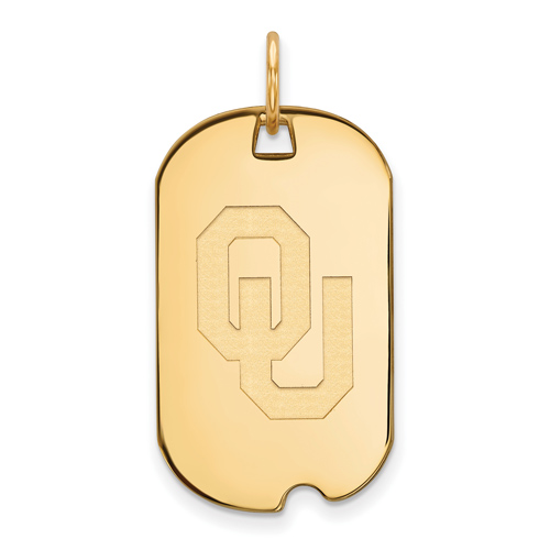 14kt Yellow Gold University of Oklahoma OU Small Dog Tag
