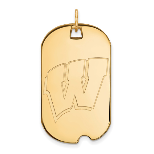 10kt Yellow Gold University of Wisconsin Dog Tag