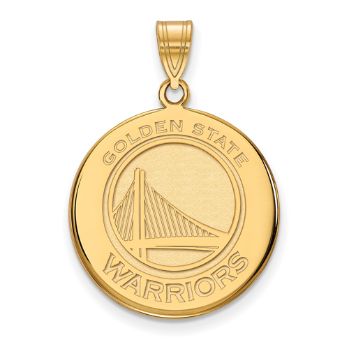 10k Yellow Gold Golden State Warriors 7/8in Disc Pendant