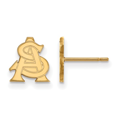 Arizona State University Extra Small Post Earrings 14k Yellow Gold