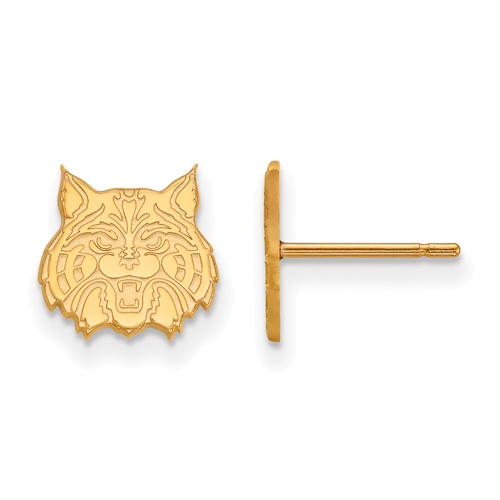 University of Arizona Wildcat Earrings Extra Small 10k Yellow Gold