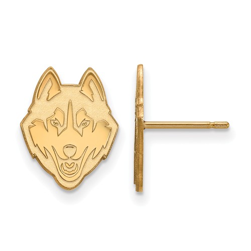 10k Yellow Gold University of Connecticut Post Earrings