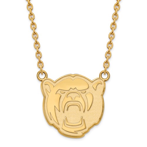 10k Yellow Gold Baylor University Bear Head Pendant with 18in Chain