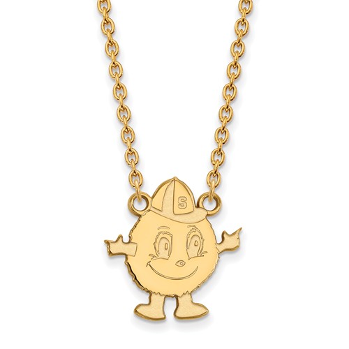 Syracuse University Otto the Orange Necklace 3/4in 14k Yellow Gold