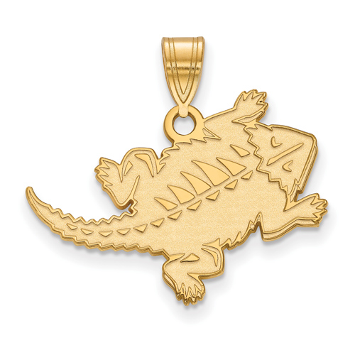 TCU Signature Horned Frog Pendant 3/4in 10k Yellow Gold