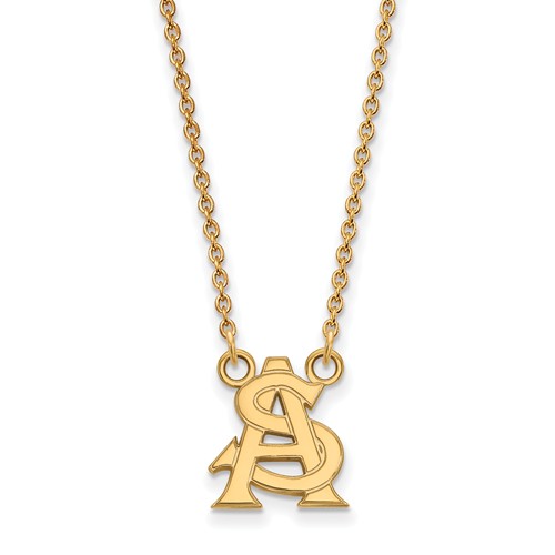 Arizona State University AS Pendant on Necklace 10k Yellow Gold