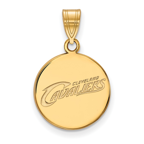 10kt Yellow Gold 5/8in Round Cleveland Cavaliers Pendant