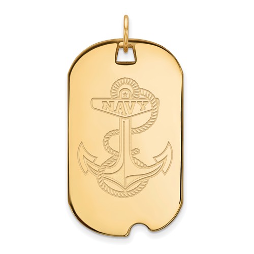 14k Yellow Gold United States Naval Academy Anchor Dog Tag