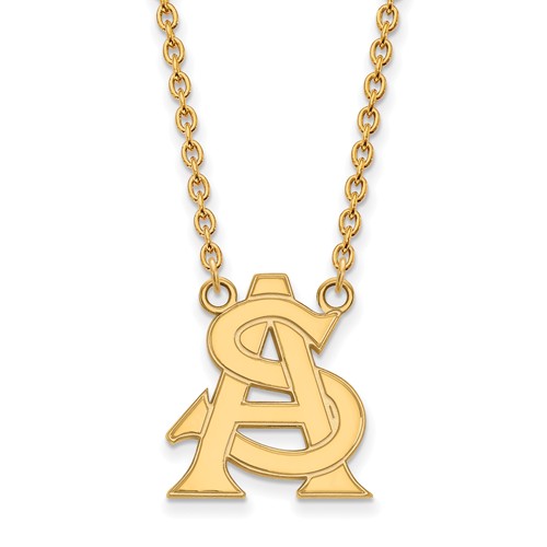Arizona State University AS Necklace 3/4in 10k Yellow Gold
