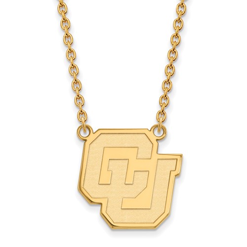 University of Colorado Logo Necklace 3/4in 14k Yellow Gold