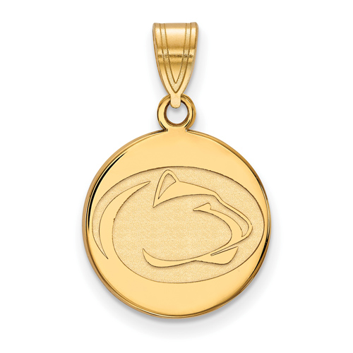 10kt Yellow Gold 5/8in Penn State University Disc Pendant