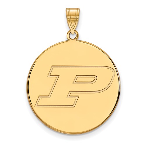 10k Yellow Gold Purdue University Round P Pendant 1in