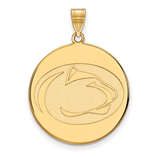 10kt Yellow Gold 1in Penn State University Round Pendant