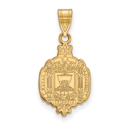 14k Yellow Gold United States Naval Academy Seal Pendant 3/4in