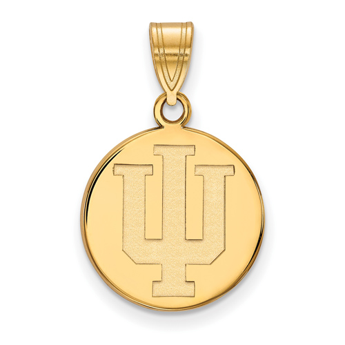 14kt Yellow Gold 5/8in Indiana University Disc Pendant