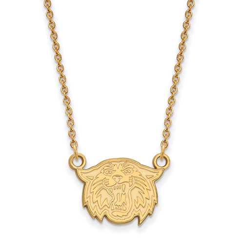Villanova University Wildcat Necklace 1/2in 10k Yellow Gold