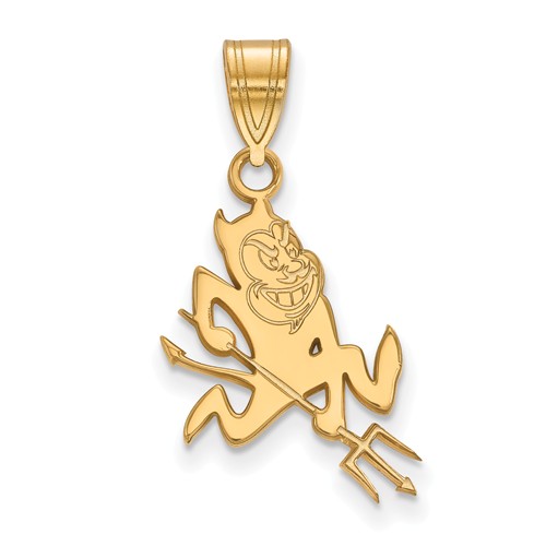 Arizona State University Sun Devil Pendant 3/4in 14k Yellow Gold