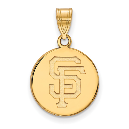 10kt Yellow Gold 5/8in San Francisco Giants Disc Pendant