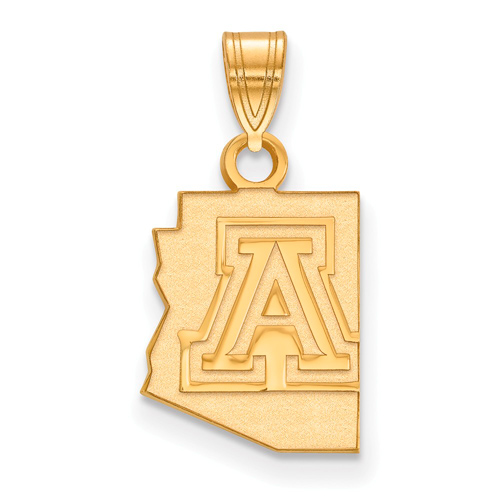 14k Yellow Gold 1/2in University of Arizona State Outline Pendant