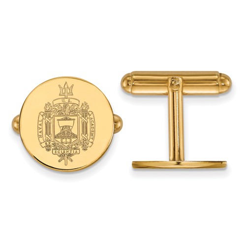 14k Yellow Gold United States Naval Academy Seal Cuff Links 