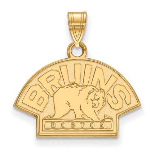14k Yellow Gold5/8in Boston Bruins Bear Pendant