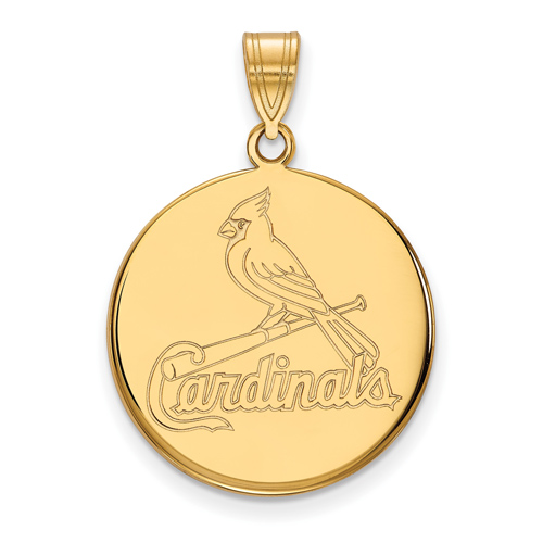 10kt Yellow Gold 3/4in St. Louis Cardinals Disc Pendant