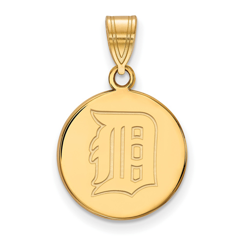 10kt Yellow Gold 5/8in Detroit Tigers Disc Pendant