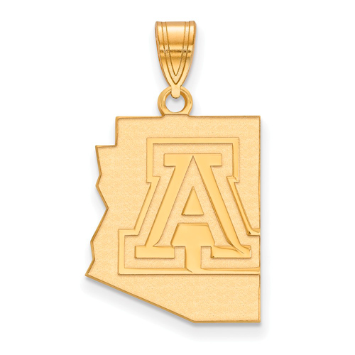 10k Yellow Gold 3/4in University of Arizona State Outline Pendant
