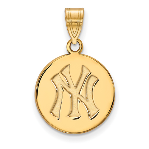 10kt Yellow Gold New York Yankees 5/8in Disc Pendant